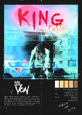 King Von Tribute Poster