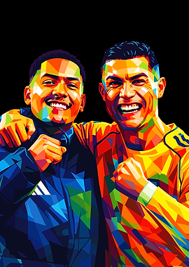 Cristiano Ronaldo and Friend Pop Art