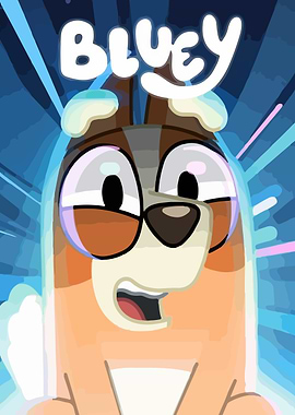 Bluey Cartoon Character Close-Up