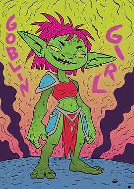 Goblin Girl Cartoon Character Illustration