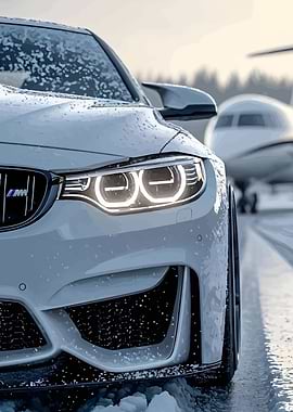 BMW M4 with Private Jet