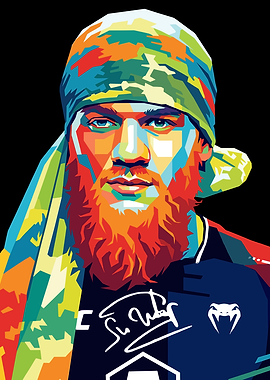 Colorful Portrait of a Bearded Man