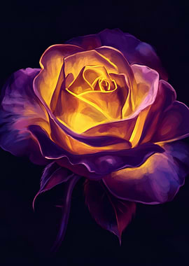 Glowing Rose Digital Art