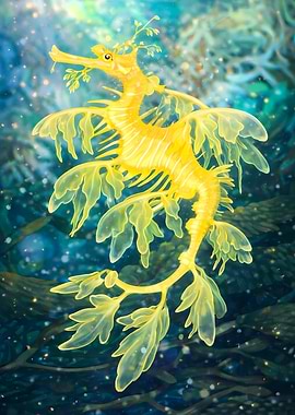 Leafy Seadragon in Ocean Depths