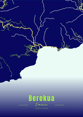 Berekua, Dominica Map Art