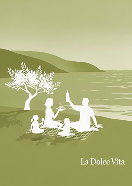 La Dolce Vita Family Picnic Illustration