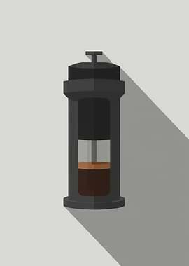 French Press Coffee Maker Illustration