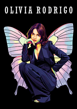 Olivia Rodrigo Butterfly Wings Pop Art