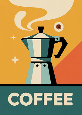 Retro Coffee Maker Illustration