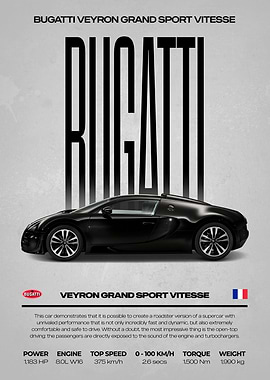 Bugatti Veyron Grand Sport Vitesse Poster