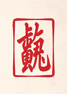 Red Chinese Calligraphy Seal It means white crane.