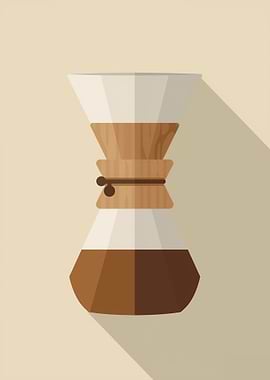 Minimalist Coffee Pour Over Illustration