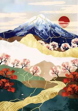 Japanese Kintsugi Mountain Bloom