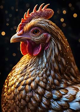 Golden Chicken Portrait