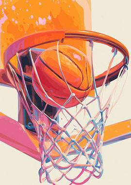 Basketball Through Hoop Digital Art