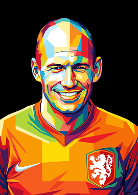 Arjen Robben Pop Art Portrait