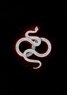 Snake Infinity Symbol on Black Background