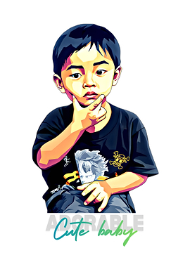 Cute Baby Portrait with One Piece Shirt