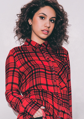 alessia cara canadian in Red Plaid Shirt