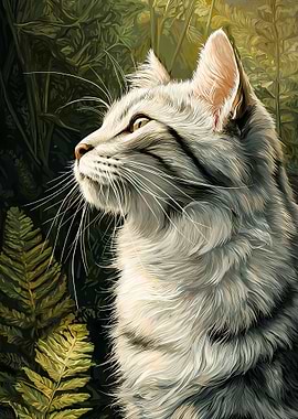 Elegant Cat Portrait in Nature