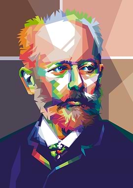 Tchaikovsky Portrait in Pop Art Style