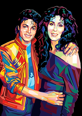 Michael Jackson and Cher Pop Art