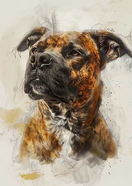 Brindle Dog Portrait
