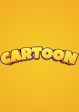 Cartoon Text Graphic on Yellow