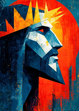 Abstract Geometric Jesus Portrait