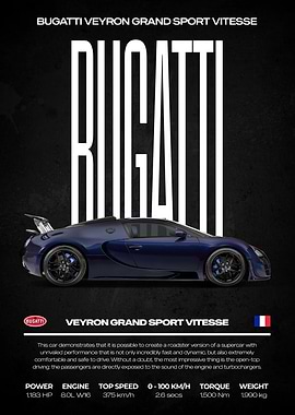 Bugatti Veyron Grand Sport Vitesse Poster