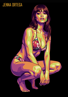 Jenna Ortega in Bikini Pop Art