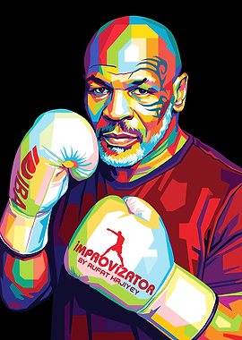 Mike Tyson Colorful Pop Art Portrait
