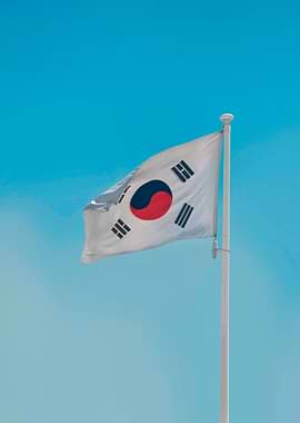 South Korean Flag Waving in the Sky