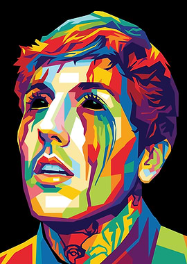 Colorful Portrait with Black Eyes