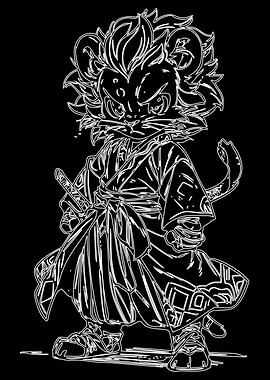 Lion Samurai Outline