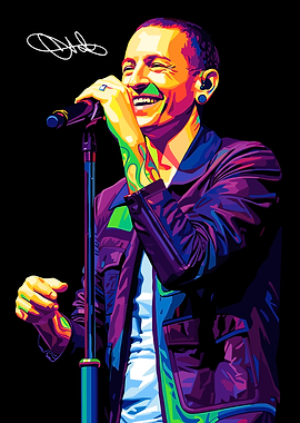 Chester Bennington Colorful Portrait