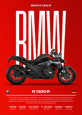 BMW R 1300 R Motorcycle Poster