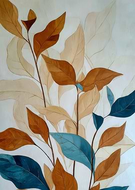 Abstract Leaves Painting