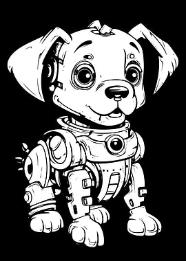 Robotic Puppy Illustration