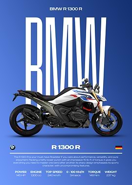 BMW R 1300 R Motorcycle Poster
