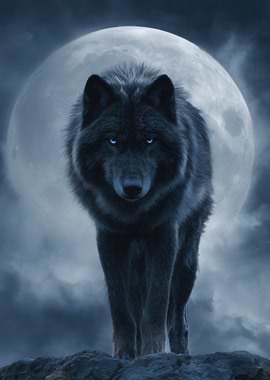 Wolf Under Moonlight