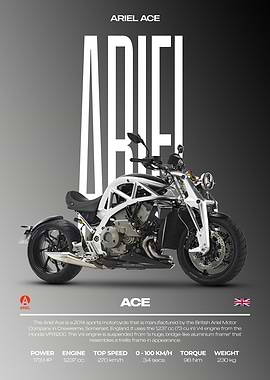 Ariel Ace Motorcycle Poster