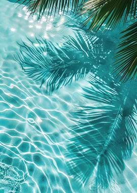 Turquoise Water with Palm Tree Shadows