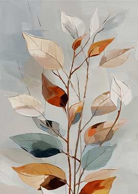 Abstract Leaves Painting