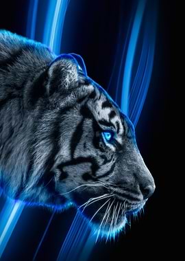 Blue Tiger Portrait