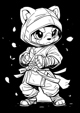 Cartoon Ninja Animal Character