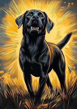 Radiant Black Labrador Portrait