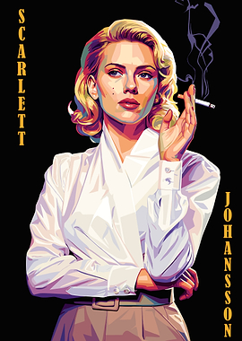 Scarlett Johansson Smoking Portrait