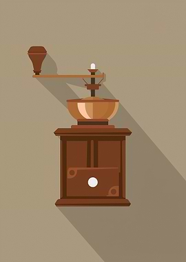 Vintage Coffee Grinder Illustration