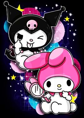Kuromi and My Melody Illustration